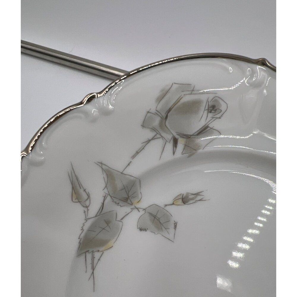 Vintage Lorenz Hutschenreuther Grey Rose Salad Plate 7 3/4" Porcelain Germany - Picture 3 of 5